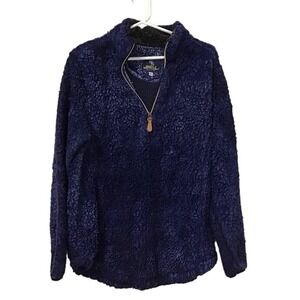 Simply Southern Women's Navy Quarter-Zip‎ Fleece Jacket Size M